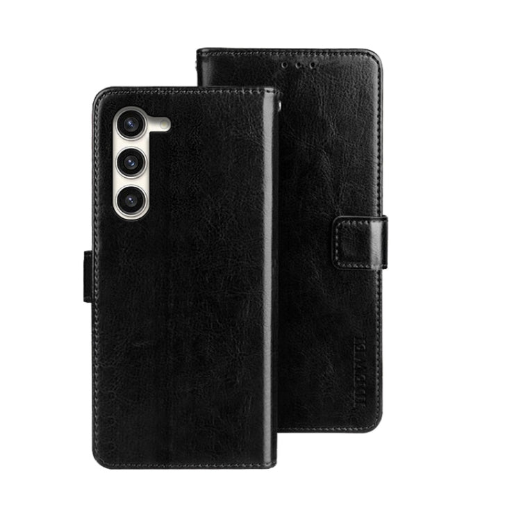 idewei Custodia per telefono in pelle con texture Crazy Horse con supporto, For Samsung Galaxy S24 Ultra 5G, For Samsung Galaxy S24+ 5G, For Samsung Galaxy S24 5G