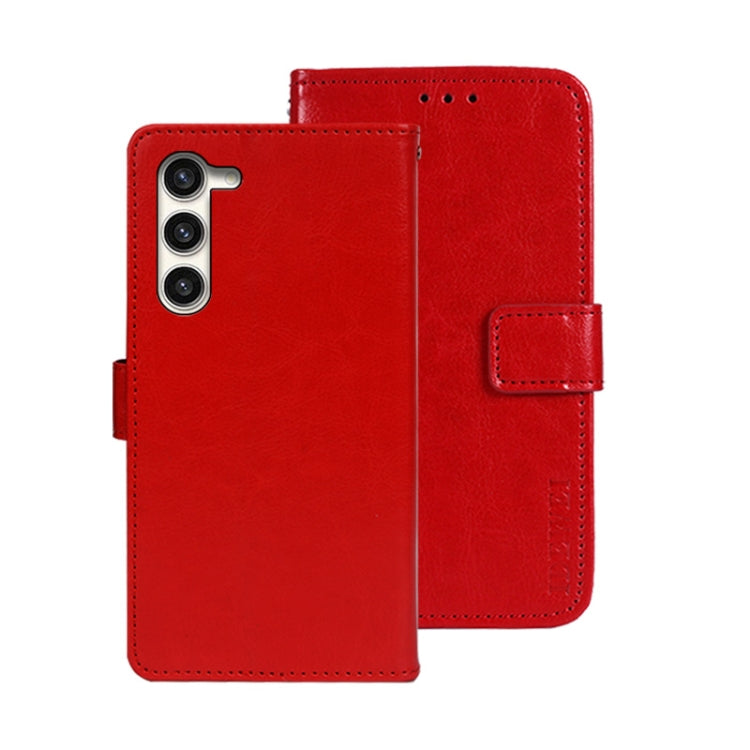 idewei Custodia per telefono in pelle con texture Crazy Horse con supporto, For Samsung Galaxy S24 Ultra 5G, For Samsung Galaxy S24+ 5G, For Samsung Galaxy S24 5G