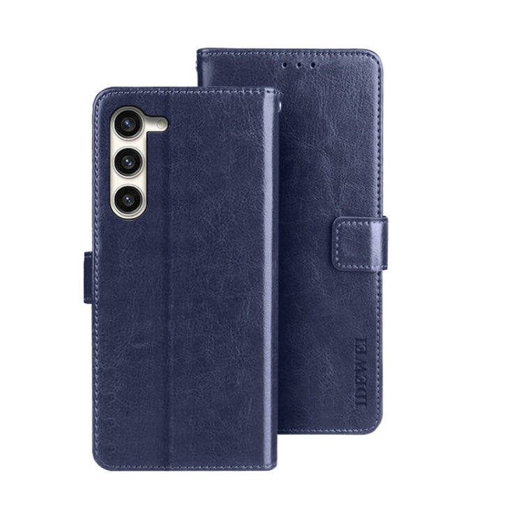 idewei Custodia per telefono in pelle con texture Crazy Horse con supporto, For Samsung Galaxy S24 Ultra 5G, For Samsung Galaxy S24+ 5G, For Samsung Galaxy S24 5G