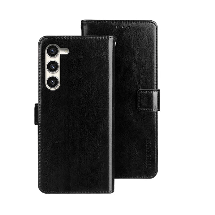 idewei Custodia per telefono in pelle con texture Crazy Horse con supporto, For Samsung Galaxy S24 Ultra 5G, For Samsung Galaxy S24+ 5G, For Samsung Galaxy S24 5G