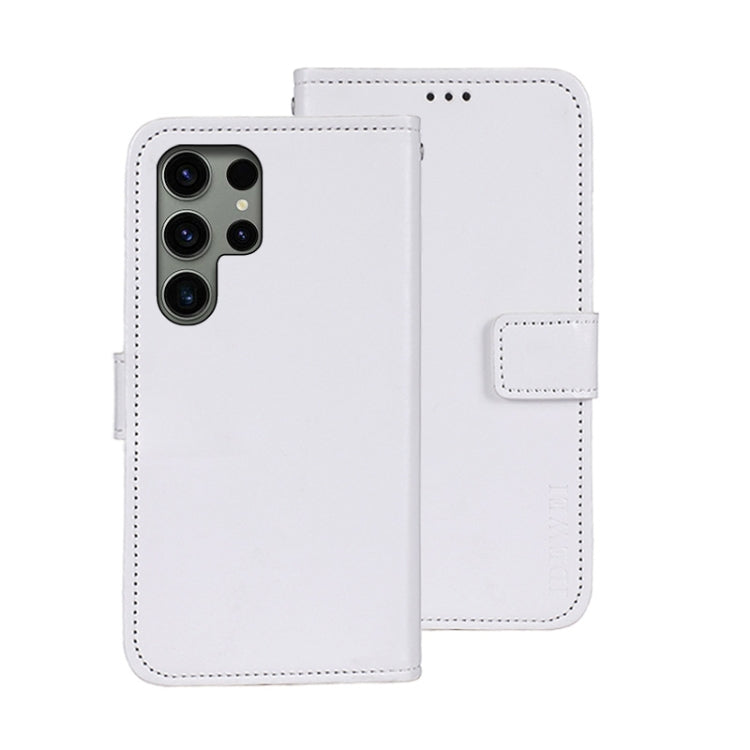 idewei Custodia per telefono in pelle con texture Crazy Horse con supporto, For Samsung Galaxy S24 Ultra 5G, For Samsung Galaxy S24+ 5G, For Samsung Galaxy S24 5G