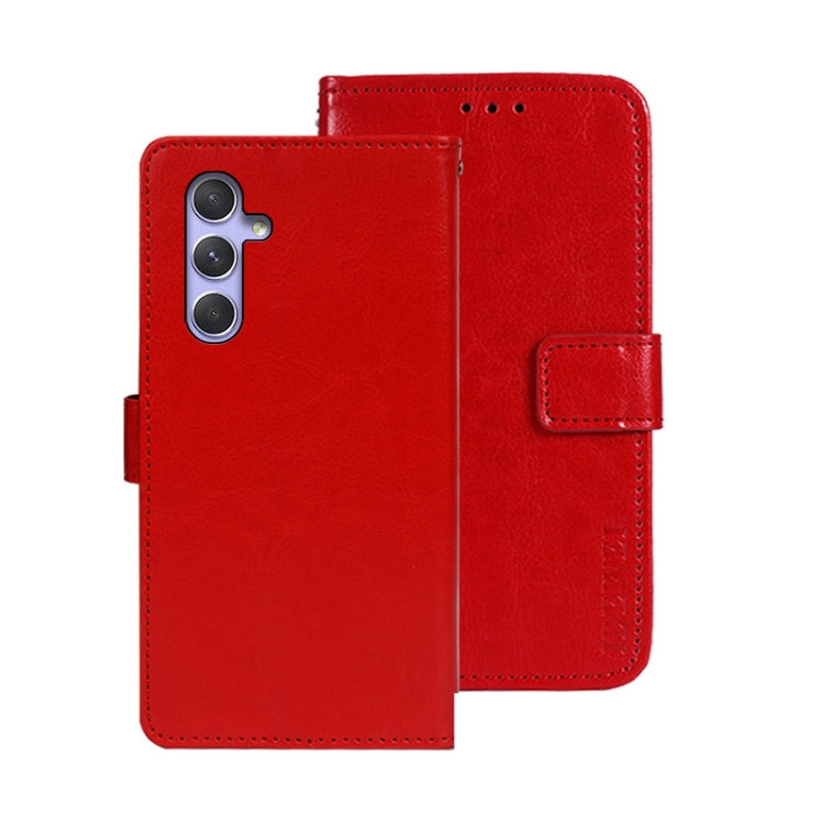 idewei Custodia per telefono in pelle con texture Crazy Horse con supporto, For Samsung Galaxy A15 5G, For Samsung Galaxy A55 5G, For Samsung Galaxy A35 5G