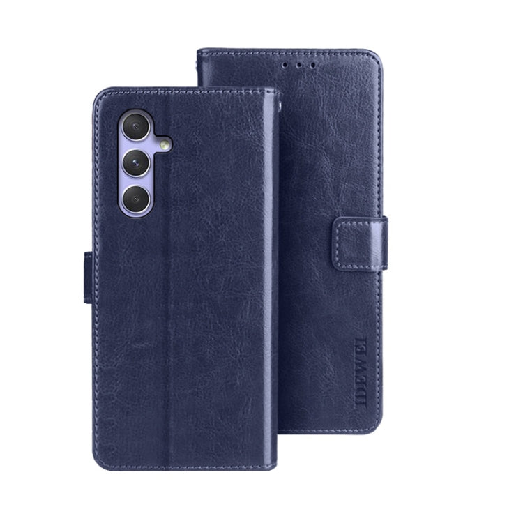 idewei Custodia per telefono in pelle con texture Crazy Horse con supporto, For Samsung Galaxy A15 5G, For Samsung Galaxy A55 5G, For Samsung Galaxy A35 5G