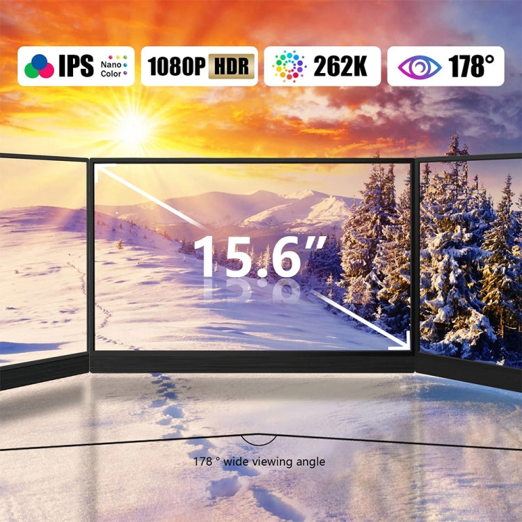 Monitor portatile con schermo IPS HDR 1080P da 15,6 pollici, 15.6 inch 1080P