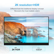 Monitor portatile con schermo IPS UHD 2560x1440P da 17,3 pollici, 17.3 inch 2K