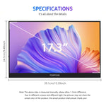 Monitor portatile con schermo IPS UHD 2560x1440P da 17,3 pollici, 17.3 inch 2K