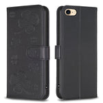 Custodia per telefono in pelle goffrata a quattro foglie, For iPhone 7 / 8 / SE 2022, For iPhone 13 Pro Max, For iPhone 13 Pro, For iPhone 13