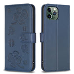 Custodia per telefono in pelle goffrata a quattro foglie, For iPhone 11 Pro, For iPhone X / XS, For iPhone XR, For iPhone XS Max