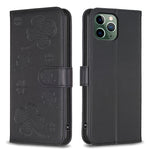 Custodia per telefono in pelle goffrata a quattro foglie, For iPhone 11 Pro, For iPhone X / XS, For iPhone XR, For iPhone XS Max