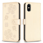 Custodia per telefono in pelle goffrata a quattro foglie, For iPhone 11 Pro, For iPhone X / XS, For iPhone XR, For iPhone XS Max