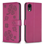 Custodia per telefono in pelle goffrata a quattro foglie, For iPhone 11 Pro, For iPhone X / XS, For iPhone XR, For iPhone XS Max