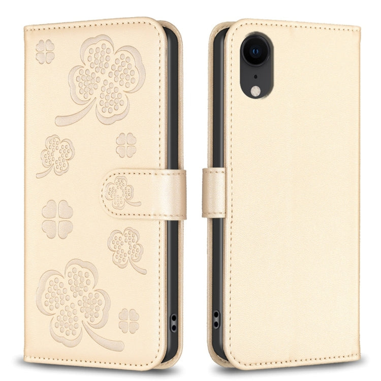 Custodia per telefono in pelle goffrata a quattro foglie, For iPhone 11 Pro, For iPhone X / XS, For iPhone XR, For iPhone XS Max