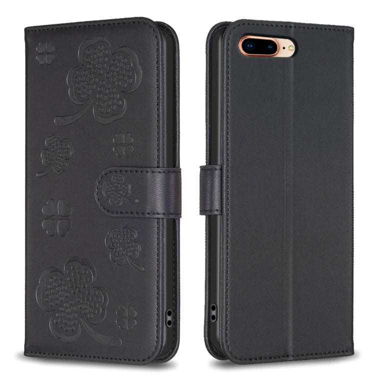 Custodia per telefono in pelle goffrata a quattro foglie, For iPhone 7 Plus / 8 Plus