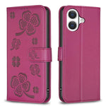 Custodia per telefono in pelle goffrata a quattro foglie, For iPhone 18 Pro/17 Pro, For iPhone 18 Pro Max/17 Pro Max, For iPhone 17, For iPhone 17 Air