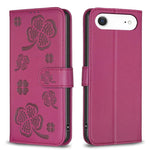 Custodia per telefono in pelle goffrata a quattro foglie, For iPhone 18 Pro/17 Pro, For iPhone 18 Pro Max/17 Pro Max, For iPhone 17, For iPhone 17 Air