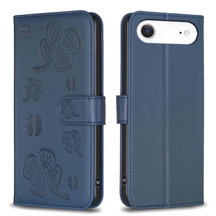 Custodia per telefono in pelle goffrata a quattro foglie, For iPhone 18 Pro/17 Pro, For iPhone 18 Pro Max/17 Pro Max, For iPhone 17, For iPhone 17 Air