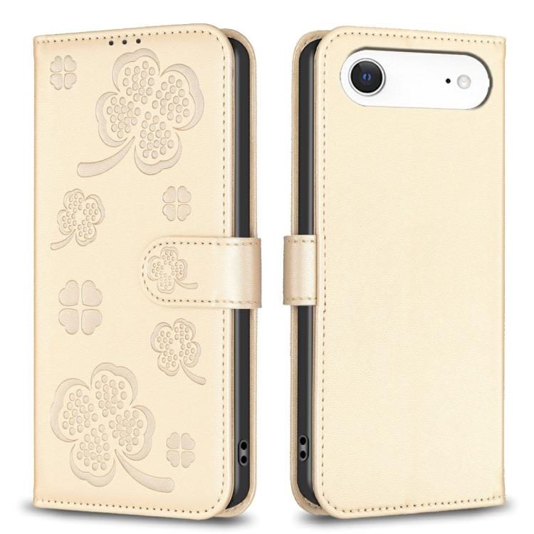 Custodia per telefono in pelle goffrata a quattro foglie, For iPhone 18 Pro/17 Pro, For iPhone 18 Pro Max/17 Pro Max, For iPhone 17, For iPhone 17 Air