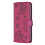 Custodia per telefono in pelle goffrata a quattro foglie, For iPhone 18 Pro/17 Pro, For iPhone 18 Pro Max/17 Pro Max, For iPhone 17, For iPhone 17 Air