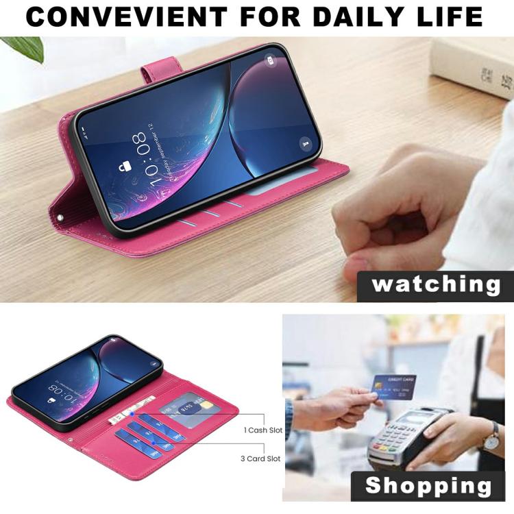 Custodia per telefono in pelle goffrata a quattro foglie, For iPhone 18 Pro/17 Pro, For iPhone 18 Pro Max/17 Pro Max, For iPhone 17, For iPhone 17 Air