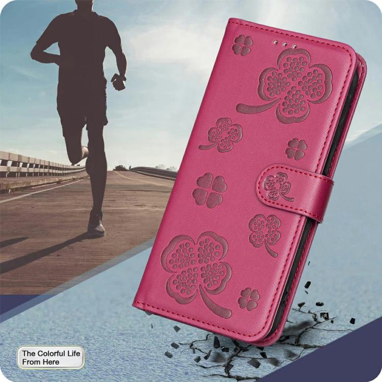 Custodia per telefono in pelle goffrata a quattro foglie, For iPhone 18 Pro/17 Pro, For iPhone 18 Pro Max/17 Pro Max, For iPhone 17, For iPhone 17 Air