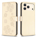 Custodia per telefono in pelle goffrata a quattro foglie, For iPhone 18 Pro/17 Pro, For iPhone 18 Pro Max/17 Pro Max, For iPhone 17, For iPhone 17 Air