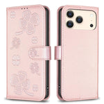 Custodia per telefono in pelle goffrata a quattro foglie, For iPhone 18 Pro/17 Pro, For iPhone 18 Pro Max/17 Pro Max, For iPhone 17, For iPhone 17 Air