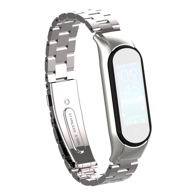 Doppia Molla Solido Tre Cinturino In Acciaio Inossidabile Tinta Unita, For Xiaomi Mi Band 5