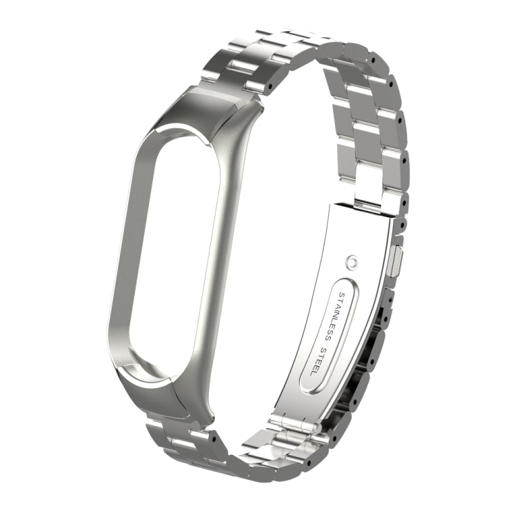 Doppia Molla Solido Tre Cinturino In Acciaio Inossidabile Tinta Unita, For Xiaomi Mi Band 5