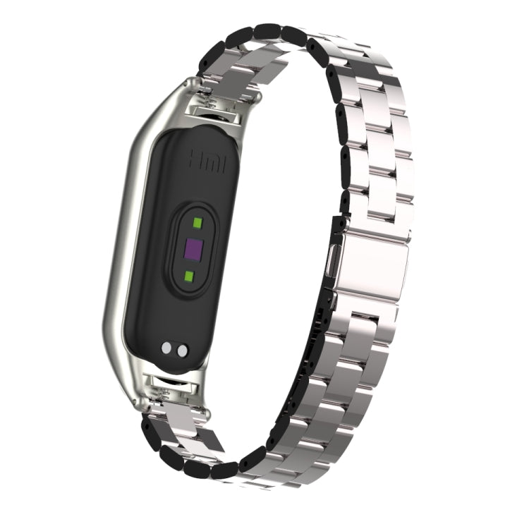 Doppia Molla Solido Tre Cinturino In Acciaio Inossidabile Tinta Unita, For Xiaomi Mi Band 5