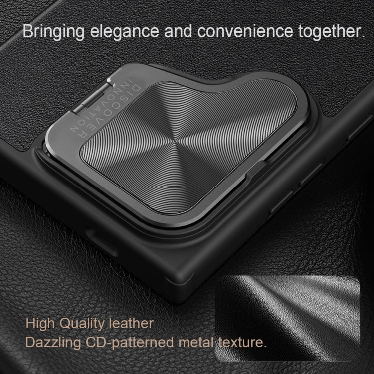 Custodia per telefono in pelle con design Flip per fotocamera NILLKIN Qin Prop Series, For Samsung Galaxy S24 Ultra 5G, For Samsung Galaxy S24+ 5G, For Samsung Galaxy S24 5G