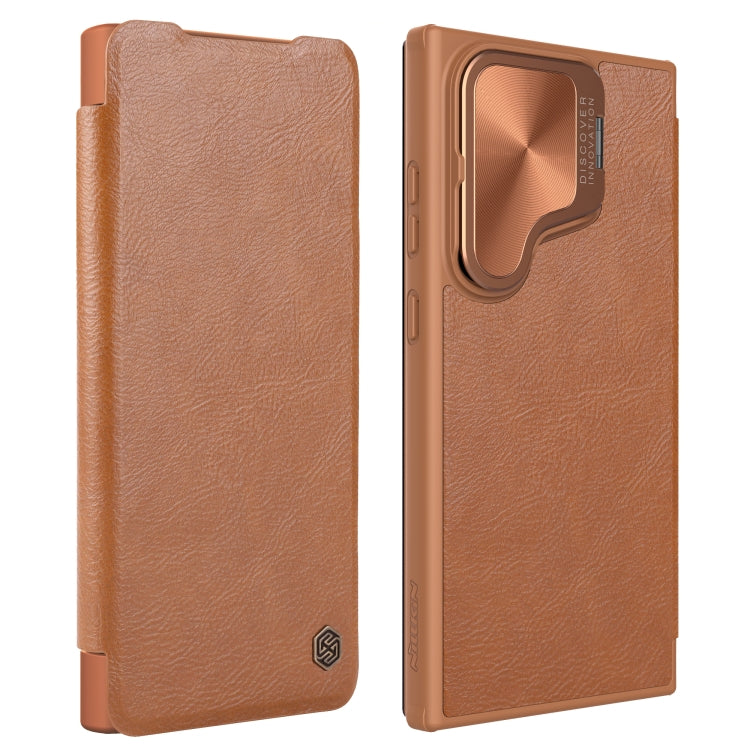 Custodia per telefono in pelle con design Flip per fotocamera NILLKIN Qin Prop Series, For Samsung Galaxy S24 Ultra 5G, For Samsung Galaxy S24+ 5G, For Samsung Galaxy S24 5G