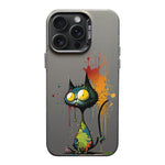 Custodia per telefono PC+TPU satinata con inchiostro colorato, For iPhone 15 Pro Max