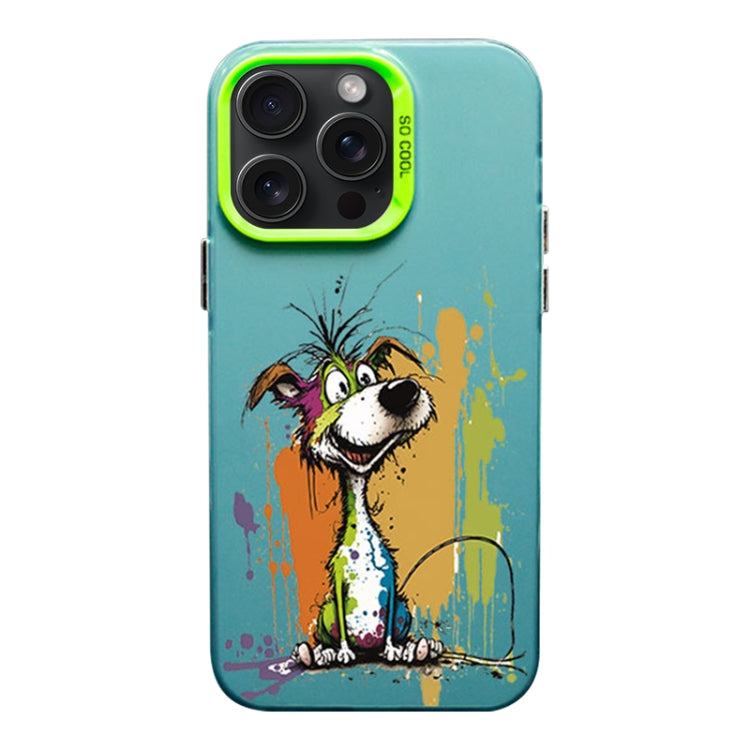 Custodia per telefono PC+TPU satinata con inchiostro colorato, For iPhone 15 Pro Max