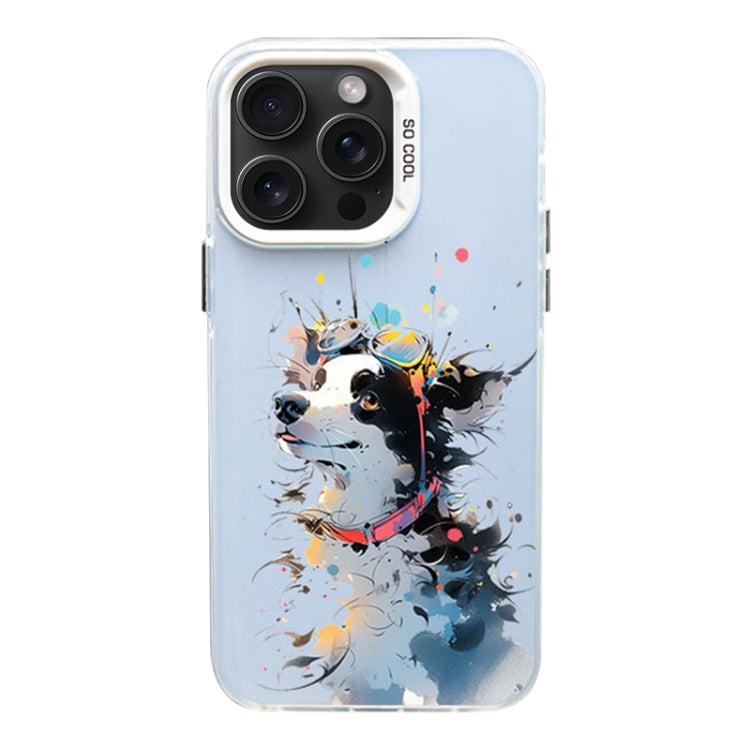 Custodia per telefono PC+TPU satinata con inchiostro colorato, For iPhone 15 Pro Max