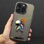 Custodia per telefono PC+TPU satinata con inchiostro colorato, For iPhone 15 Pro