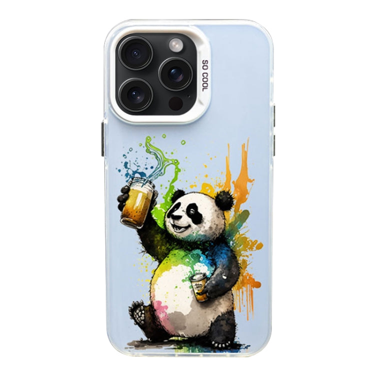 Custodia per telefono PC+TPU satinata con inchiostro colorato, For iPhone 15 Pro