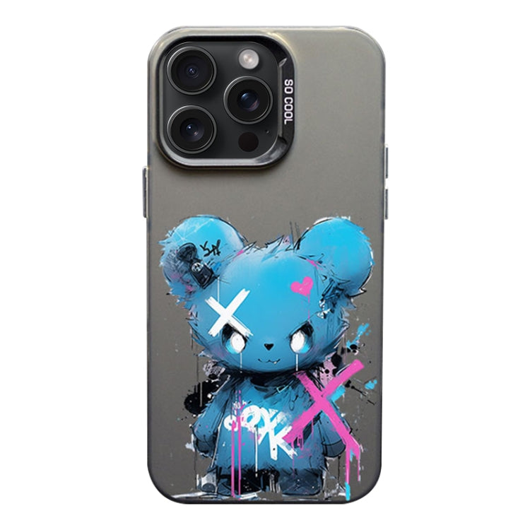 Custodia per telefono PC+TPU satinata con inchiostro colorato, For iPhone 15 Pro