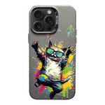 Custodia per telefono PC+TPU satinata con inchiostro colorato, For iPhone 15 Pro