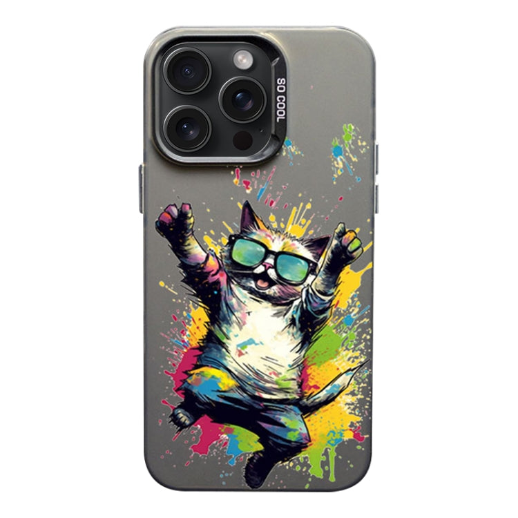 Custodia per telefono PC+TPU satinata con inchiostro colorato, For iPhone 15 Pro