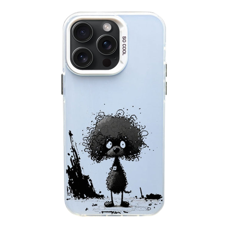 Custodia per telefono PC+TPU satinata con inchiostro colorato, For iPhone 15 Pro
