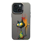 Custodia per telefono PC+TPU satinata con inchiostro colorato, For iPhone 15