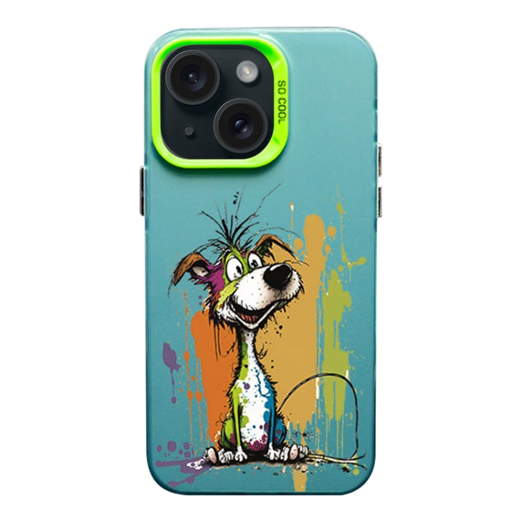 Custodia per telefono PC+TPU satinata con inchiostro colorato, For iPhone 15