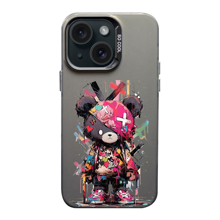 Custodia per telefono PC+TPU satinata con inchiostro colorato, For iPhone 15