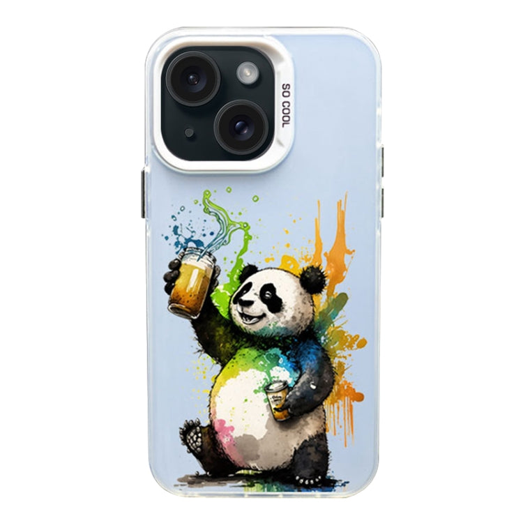 Custodia per telefono PC+TPU satinata con inchiostro colorato, For iPhone 15