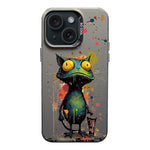 Custodia per telefono PC+TPU satinata con inchiostro colorato, For iPhone 15