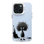 Custodia per telefono PC+TPU satinata con inchiostro colorato, For iPhone 15