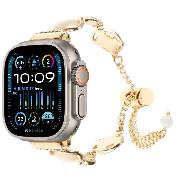Cinturino per orologio con bracciale a catena in metallo conchiglia, For Apple Watch SE 2023 44mm, For Apple Watch SE 2023 40mm, For Apple Watch Ultra 2 49mm, For Apple Watch Series 9 45mm, For Apple Watch Series 9 41mm, For Apple Watch Ultra 49mm