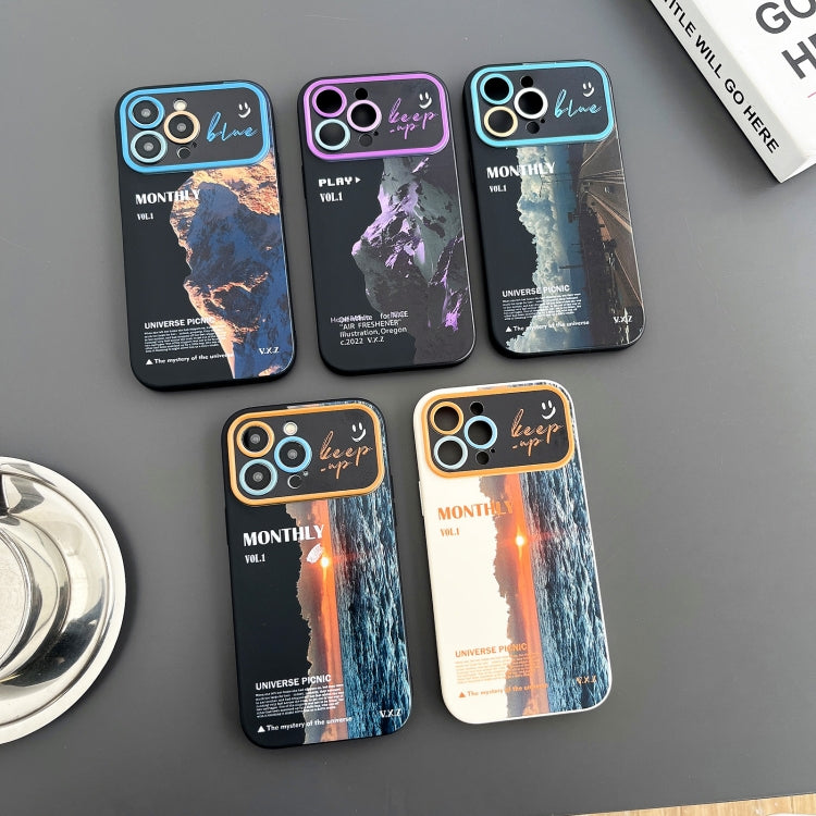 Custodia per telefono in TPU con finestra grande con motivo scenario, For iPhone 14 Pro, For iPhone 14 Pro Max, For iPhone 13 Pro Max, For iPhone 13 Pro
