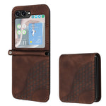 YX0060 Custodia in pelle per telefono con testa di elefante in rilievo con cordino, For Samsung Galaxy Z Fold5 5G, For Samsung Galaxy Z Flip5 5G, For Samsung Galaxy Z Fold4 5G