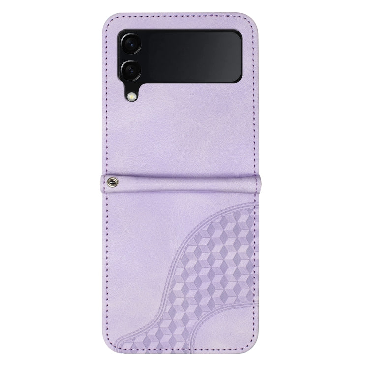 YX0060 Custodia in pelle per telefono con testa di elefante in rilievo con cordino, For Samsung Galaxy Z Flip4 5G, For Samsung Galaxy Z Flip3 5G, For Samsung Galaxy Z Fold3 5G